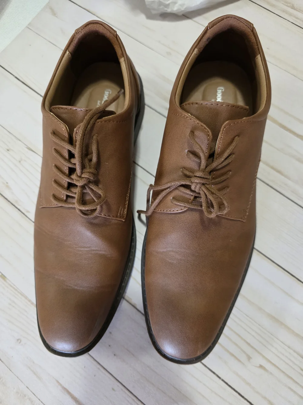 Goodfellow & Co Leo M9.5 Brown Leather Derby Dress Shoes